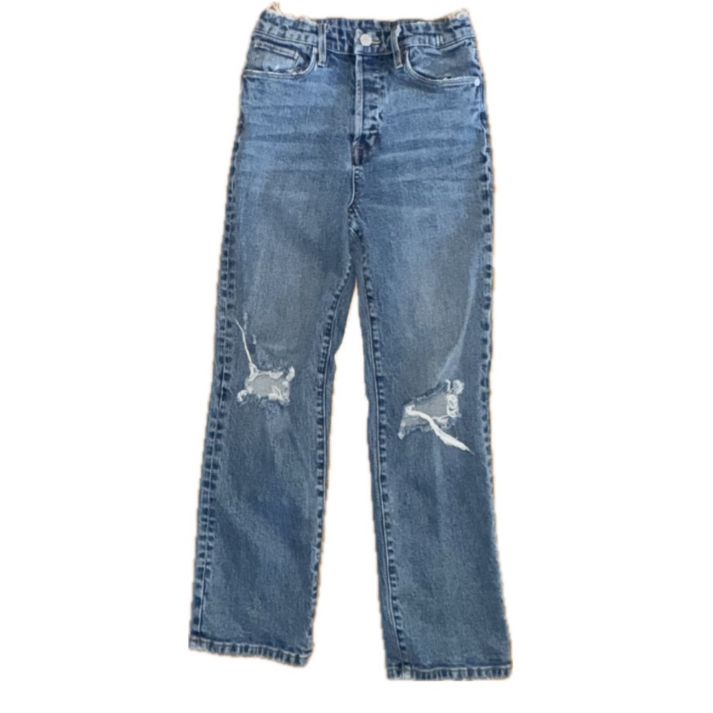Blank NYC Classic Blue Women’s Distressed Jeans Button Fly